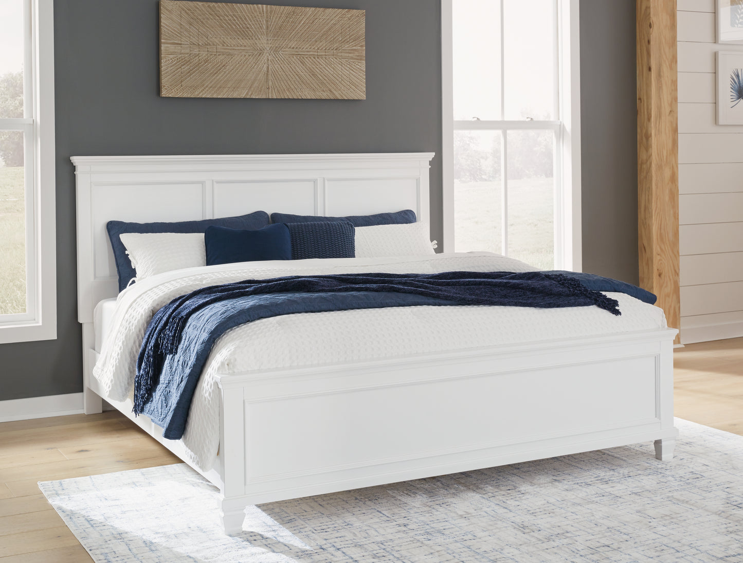 The Furniture Outlets - Ashley Furniture - Fortman Bedroom - King Panel Bed / White - B680B4