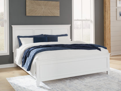 The Furniture Outlets - Ashley Furniture - Fortman Bedroom - King Panel Bed / White - B680B4