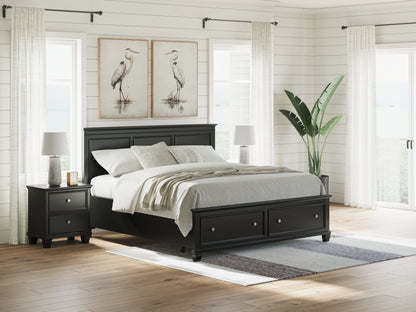 The Furniture Outlets - Ashley Furniture - Lanolee Bedroom - King Panel Storage Bed / Black - B687B19