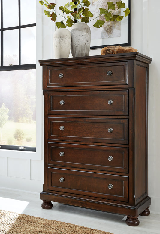 The Furniture Outlets - Ashley Furniture - Porter Bedroom - Queen Sleigh Bed / Rustic Brown - B697B48