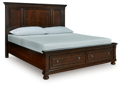 The Furniture Outlets - Ashley Furniture - Porter Bedroom - King Panel Storage Bed / Rustic Brown - B697B44