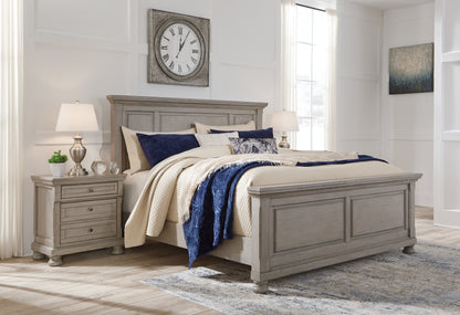 The Furniture Outlets - Ashley Furniture - Lettner Bedroom - King Panel Bed / Light Gray - B733B6