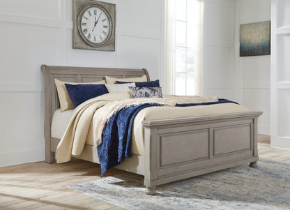 The Furniture Outlets - Ashley Furniture - Lettner Bedroom - California King Sleigh Bed / Light Gray - B733B36