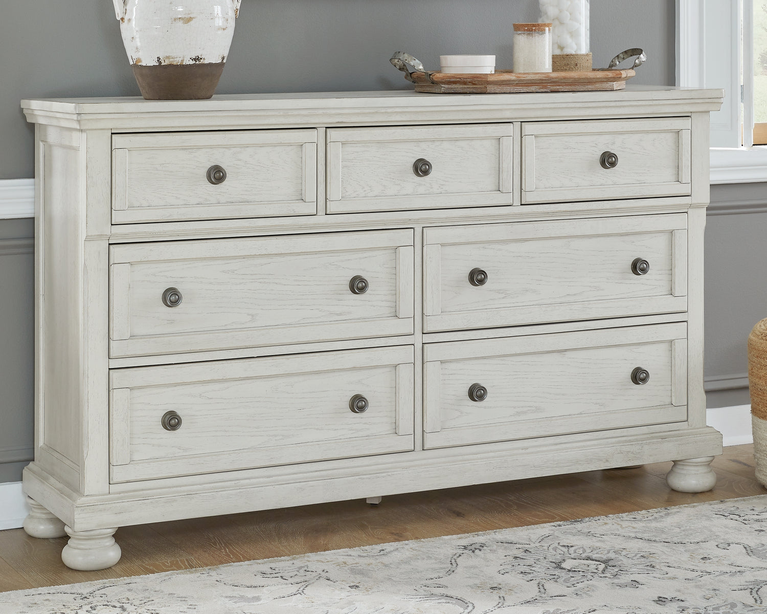 The Furniture Outlets - Ashley Furniture - Robbinsdale Bedroom - Queen Sleigh Bed / Antique White - B742B23