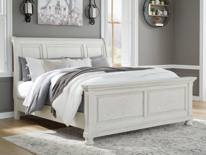 The Furniture Outlets - Ashley Furniture - Robbinsdale Bedroom - King Sleigh Bed / Antique White - B742B22