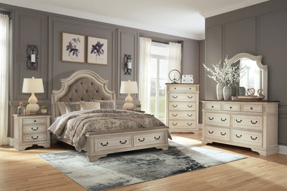The Furniture Outlets - Ashley Furniture - Realyn Bedroom - Queen Upholstered Storage Bed / Two-tone - B743B18