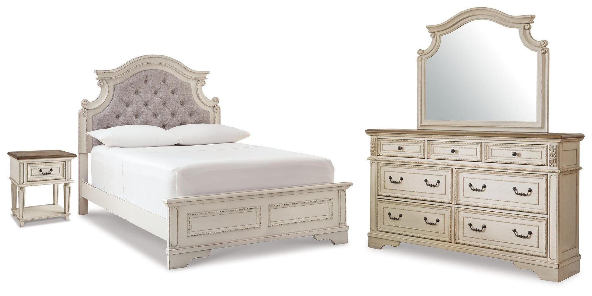 The Furniture Outlets - Ashley Furniture - Realyn King Panel Bed, Dresser, Mirror and Nightstand - King Panel Bed, Dresser, Mirror and Nightstand - B743B78