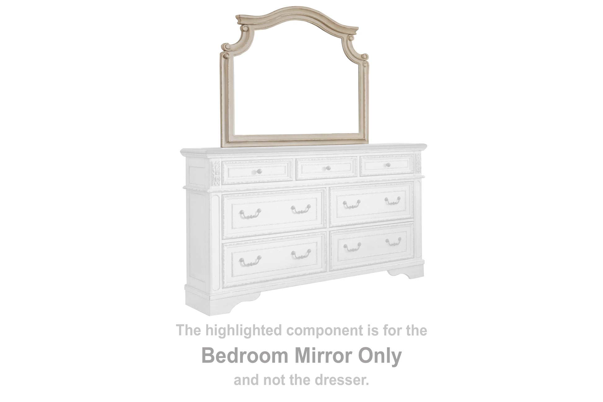 The Furniture Outlets - Ashley Furniture - Realyn Bedroom - Bedroom Mirror / Chipped White - B743-36