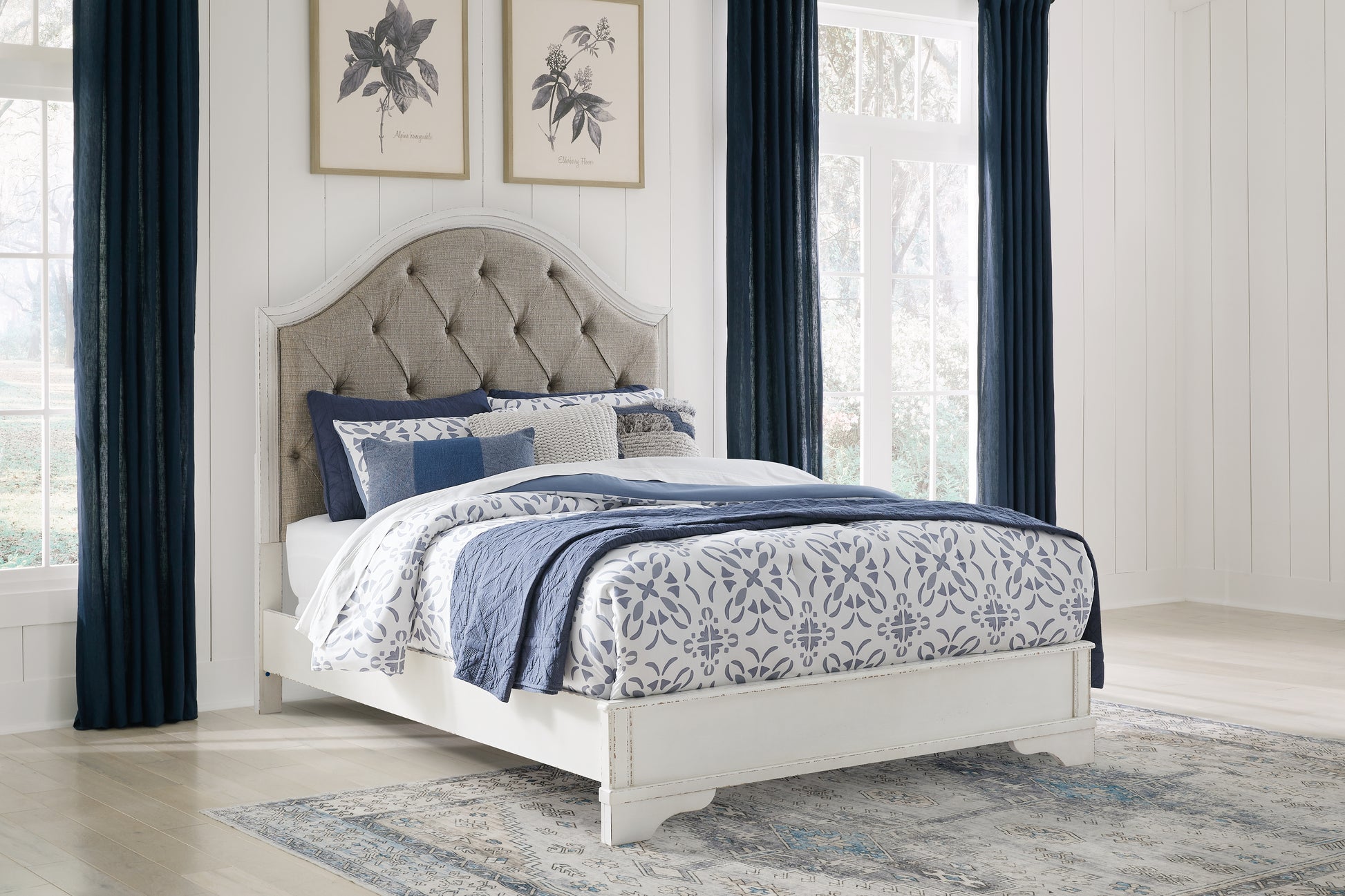 The Furniture Outlets - Ashley Furniture - Blendon Bedroom - Queen Upholstered Panel Bed / Rustic Brown - B747B2