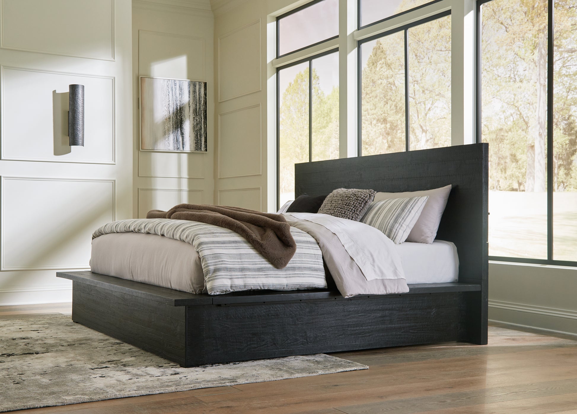 The Furniture Outlets - Ashley Furniture - Londer Bedroom - California King Panel Bed / Black - B768B5
