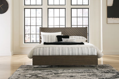 The Furniture Outlets - Ashley Furniture - Arkenton Bedroom - King Panel Bed / Grayish Brown - B786B4