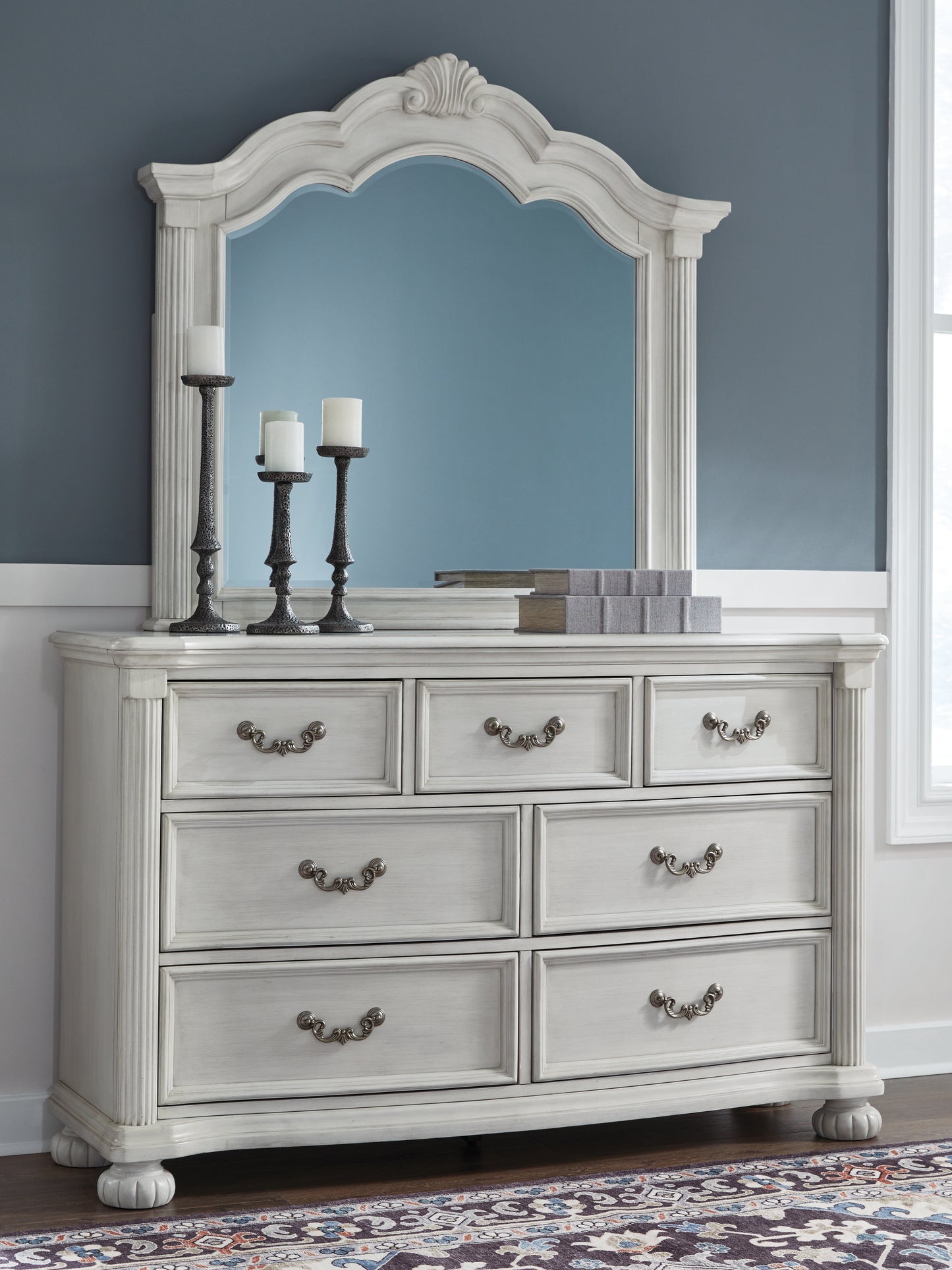 The Furniture Outlets - Ashley Furniture - Montelaine Bedroom - Dresser and Mirror / Antique White - B795B1