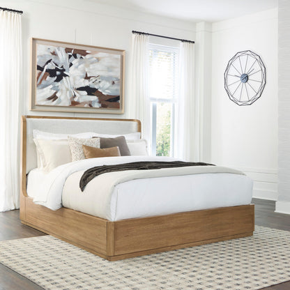 The Furniture Outlets - Ashley Furniture - Pamaria Bedroom - Queen Upholstered Bed / Light Brown - PCB802B4