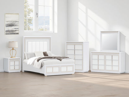 The Furniture Outlets - Ashley Furniture - Chalanna Bedroom - Queen Upholstered Storage Bed / White - B822B2