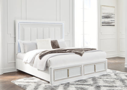 The Furniture Outlets - Ashley Furniture - Chalanna Bedroom - California King Upholstered Storage Bed / White - B822B5