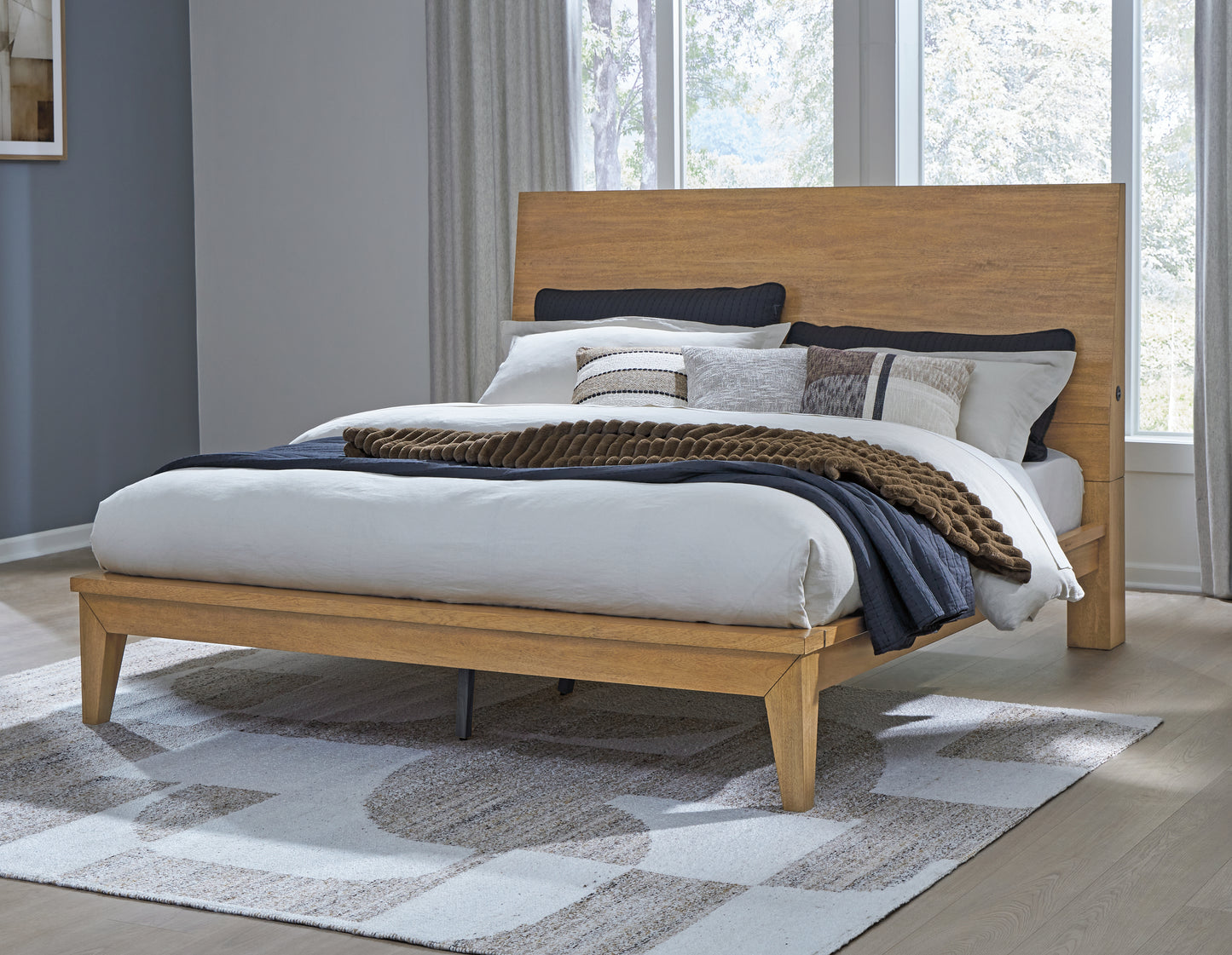 The Furniture Outlets - Ashley Furniture - Sherbana Bedroom - California King Panel Bed / Light Brown - B833B5