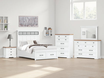 The Furniture Outlets - Ashley Furniture - Ashbryn Bedroom - Queen Panel Storage Bed / White/Natural - B844B2