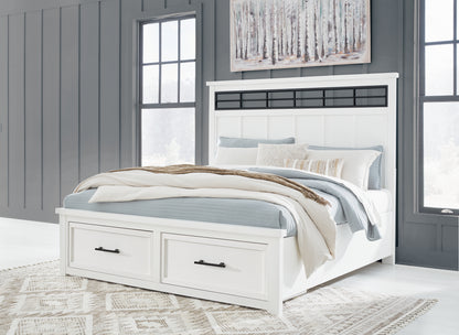 The Furniture Outlets - Ashley Furniture - Ashbryn Bedroom - California King Panel Storage Bed / White/Natural - B844B5