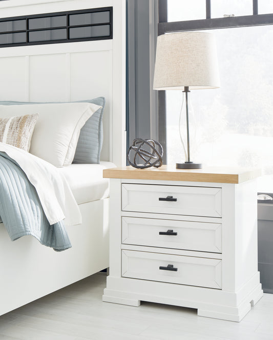 The Furniture Outlets - Ashley Furniture - Ashbryn Bedroom - California King Panel Storage Bed / White/Natural - B844B5