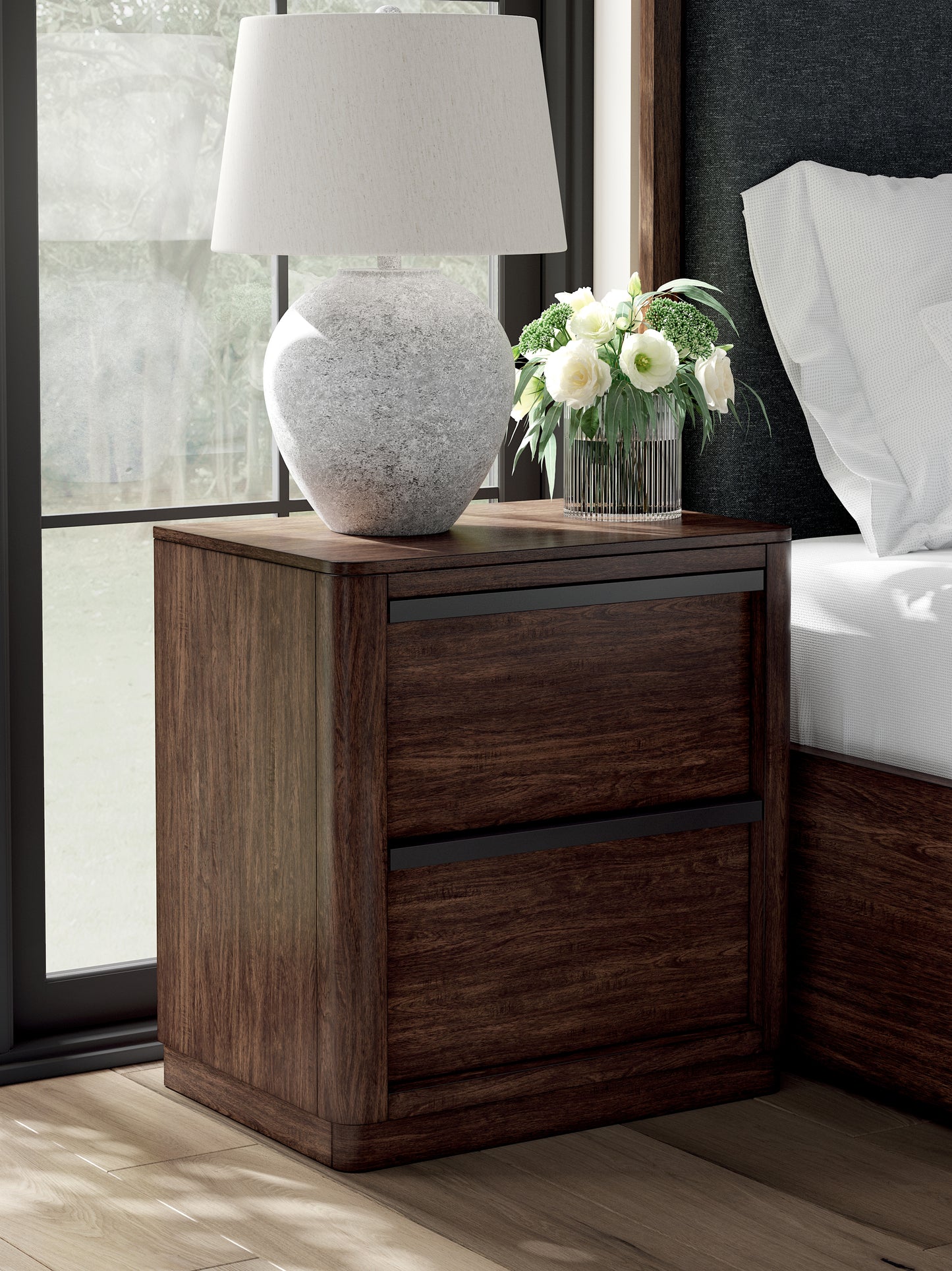The Furniture Outlets - Ashley Furniture - Dilenno Bedroom - California King Upholstered Panel Bed / Dark Brown - PCB857B9
