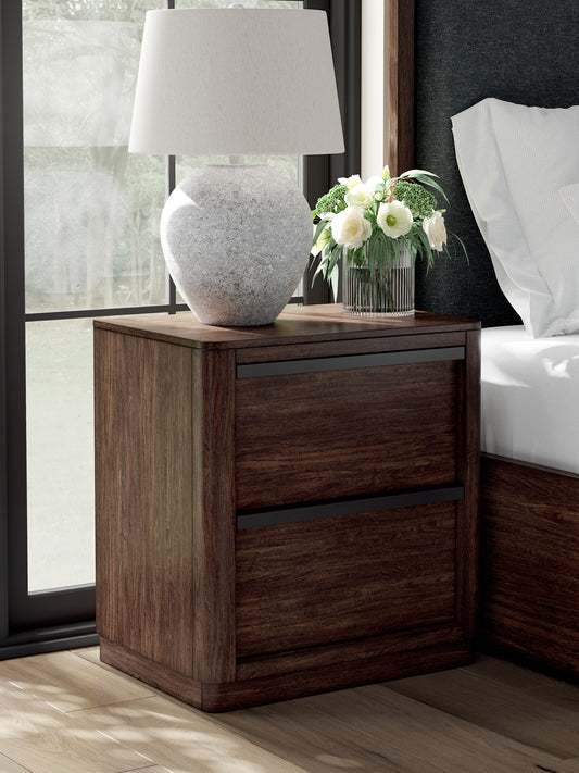 The Furniture Outlets - Ashley Furniture - Dilenno Bedroom - California King Upholstered Panel Bed / Dark Brown - PCB857B9