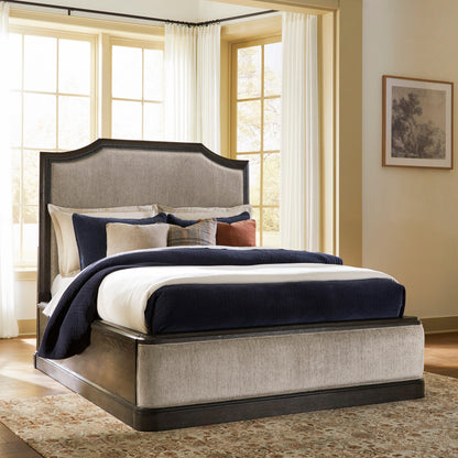 The Furniture Outlets - Ashley Furniture - Wickenger Bedroom - Queen Upholstered Panel Bed / Dark Brown - PCB889B2