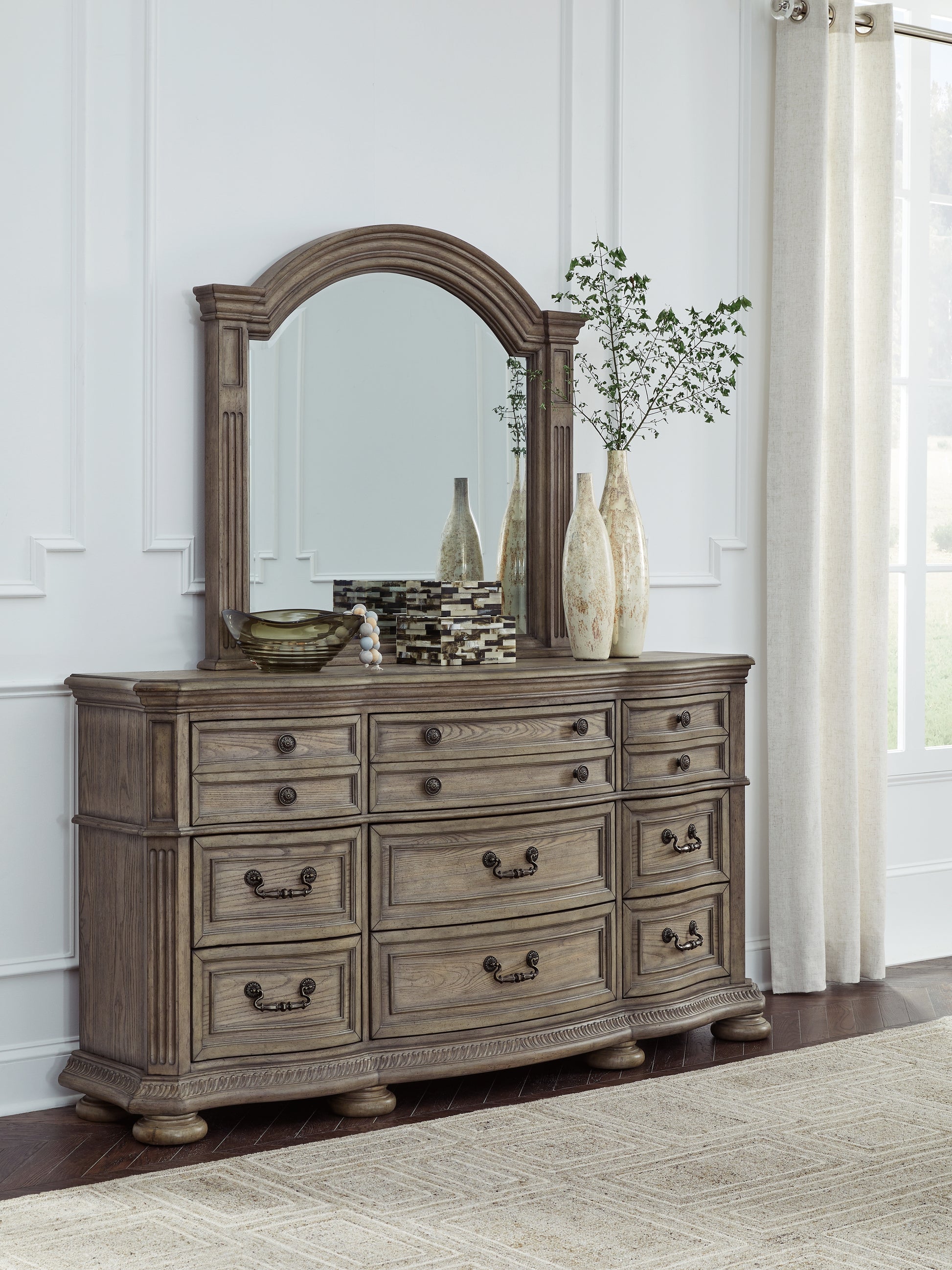 The Furniture Outlets - Ashley Furniture - Ardenfield Bedroom - California King Upholstered Sleigh Bed / Light Brown - B944B5