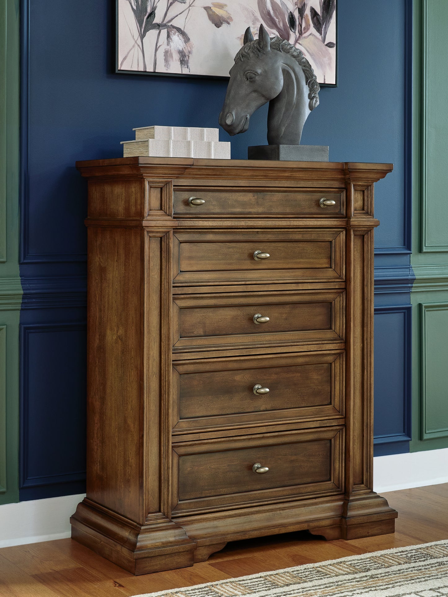 The Furniture Outlets - Ashley Furniture - Frantanna Bedroom - Five Drawer Chest / Brown - PCB949-46