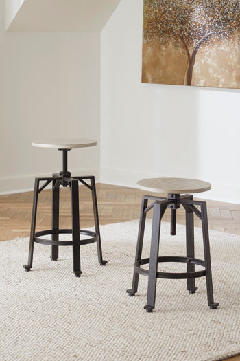 The Furniture Outlets - Ashley Furniture - Karisslyn Dining Room - Counter Height Stool (Set of 2) / Whitewash/Black - D336-024X2