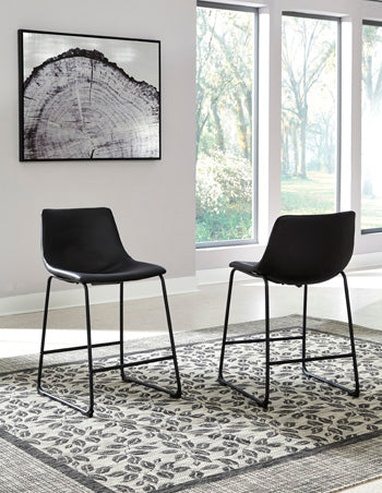 The Furniture Outlets - Ashley Furniture - Centiar Dining Room - Counter Height Bar Stool (Set of 2) / Black - D372-624X2