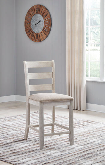 The Furniture Outlets - Ashley Furniture - Skempton Dining Room - Counter Height Bar Stool (Set of 2) / White/Light Brown - D394-124X2