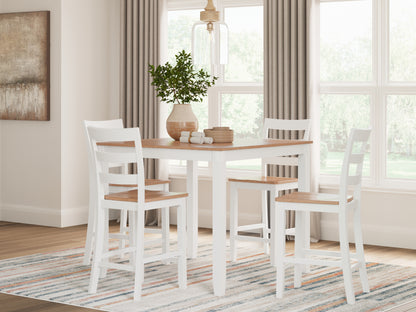 The Furniture Outlets - Ashley Furniture - Gesthaven Dining Room - DRM Counter Table Set (5/CN) / Natural/White - D398-223