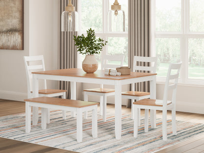 The Furniture Outlets - Ashley Furniture - Gesthaven Dining Room - Dining Room Table Set (6/CN) / Natural/White - D398-325