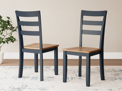 The Furniture Outlets - Ashley Furniture - Gesthaven Dining Room - Dining Chair (Set of 2) / Natural/Blue - D399-01X2
