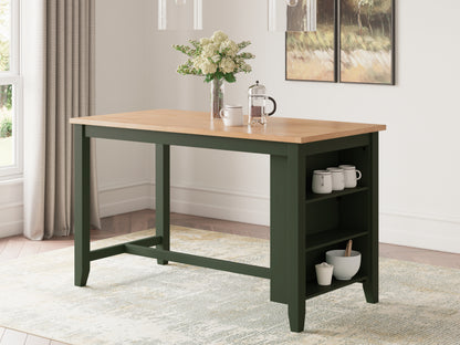 The Furniture Outlets - Ashley Furniture - Gesthaven Dining Room - RECT Dining Room Counter Table / Natural/Green - D401-13