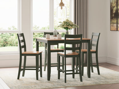 The Furniture Outlets - Ashley Furniture - Gesthaven Dining Room - DRM Counter Table Set (5/CN) / Natural/Green - D401-223