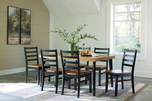 The Furniture Outlets - Ashley Furniture - Blondon Dining Room - RECT DRM Table Set (7/CN) / Brown/Black - D413-425
