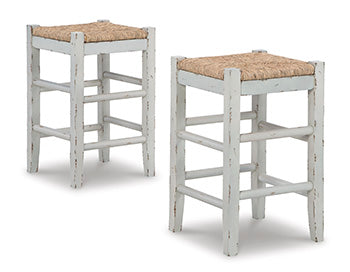 The Furniture Outlets - Ashley Furniture - Mirimyn Dining Room - Counter Height Bar Stool (Set of 2) / White - D508-224X2