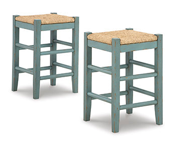 The Furniture Outlets - Ashley Furniture - Mirimyn Dining Room - Counter Height Bar Stool (Set of 2) / Teal - D508-324X2