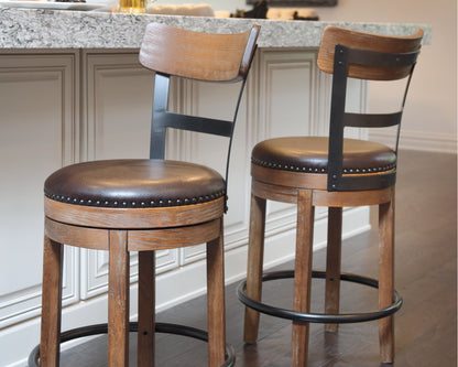 The Furniture Outlets - Ashley Furniture - Pinnadel Dining Room - Counter Height Bar Stool (Set of 2) / Grayish Brown - D542-124X2