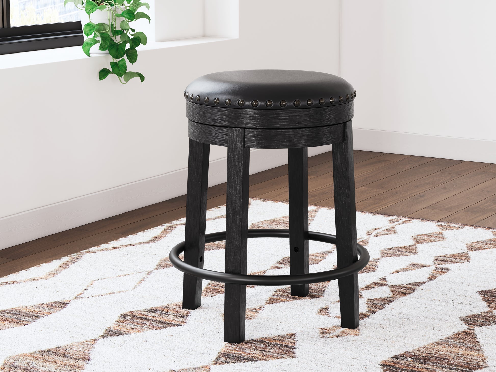 The Furniture Outlets - Ashley Furniture - Valebeck Dining Room - UPH Swivel Stool (1/CN) / Black - D546-824