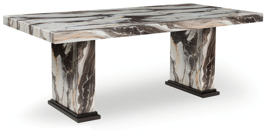 The Furniture Outlets - Ashley Furniture - Jeshina Dining Table - Dining Table / Dark Brown/Beige - PCD581D4