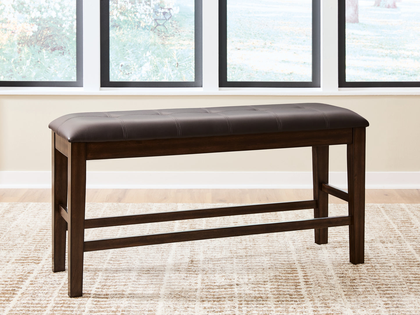 The Furniture Outlets - Ashley Furniture - Haddigan Dining Room - DBL Counter UPH Bench (1/CN) / Dark Brown - D596-09