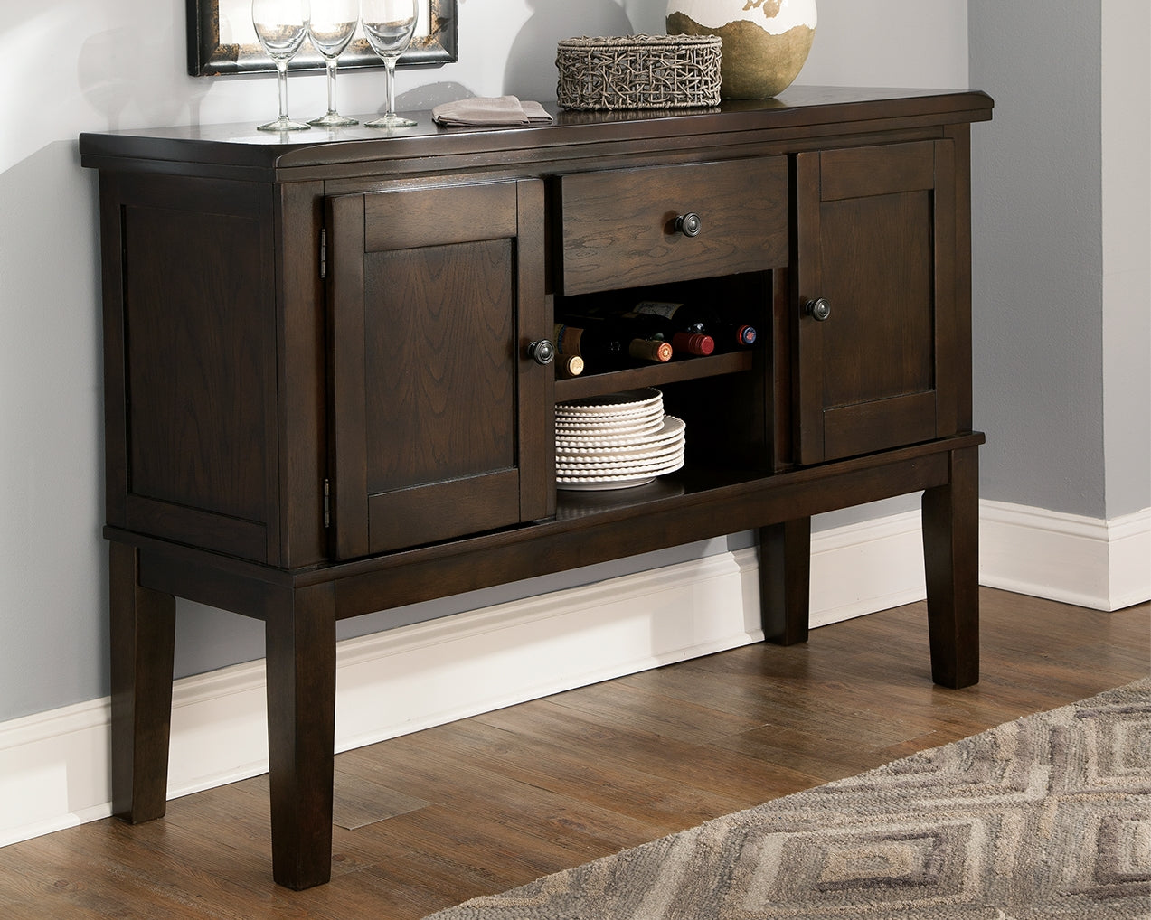 The Furniture Outlets - Ashley Furniture - Haddigan Dining Room - Dining Room Server / Dark Brown - D596-60