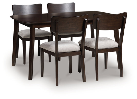 The Furniture Outlets - Ashley Furniture - Mallenette Dining Table and 4 Chairs (Set of 5) - Dining Room Table Set (5/CN) / Merlot - PCD607-225