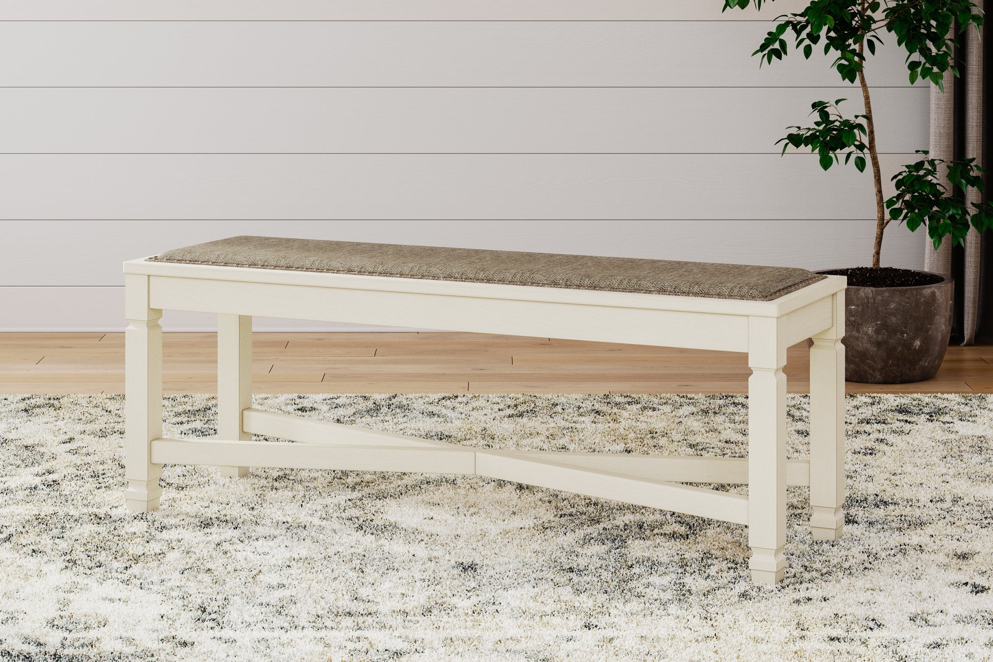 The Furniture Outlets - Ashley Furniture - Bolanburg Dining Bench - Large UPH Dining Room Bench / Two-tone / 50"W x 15"D x 20"H - D647-00