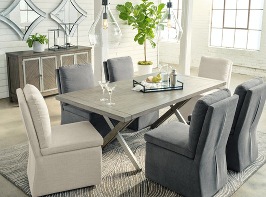 The Furniture Outlets - Ashley Furniture - Krystanza Dining Room - Rectangular Dining Room Table / Weathered Gray - D766-25
