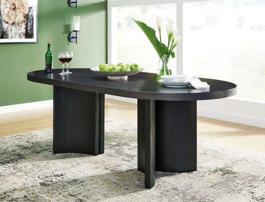 The Furniture Outlets - Ashley Furniture - Rowanbeck Dining Room - Dining Chair (Set of 2) / Black - D821-01X2