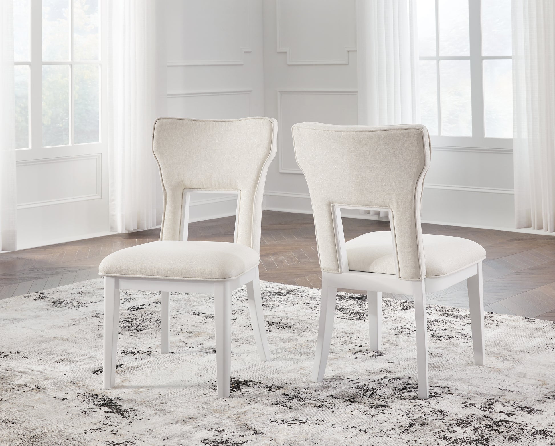 The Furniture Outlets - Ashley Furniture - Chalanna Dining Room - Dining Chair (Set of 2) / White - D822-01X2