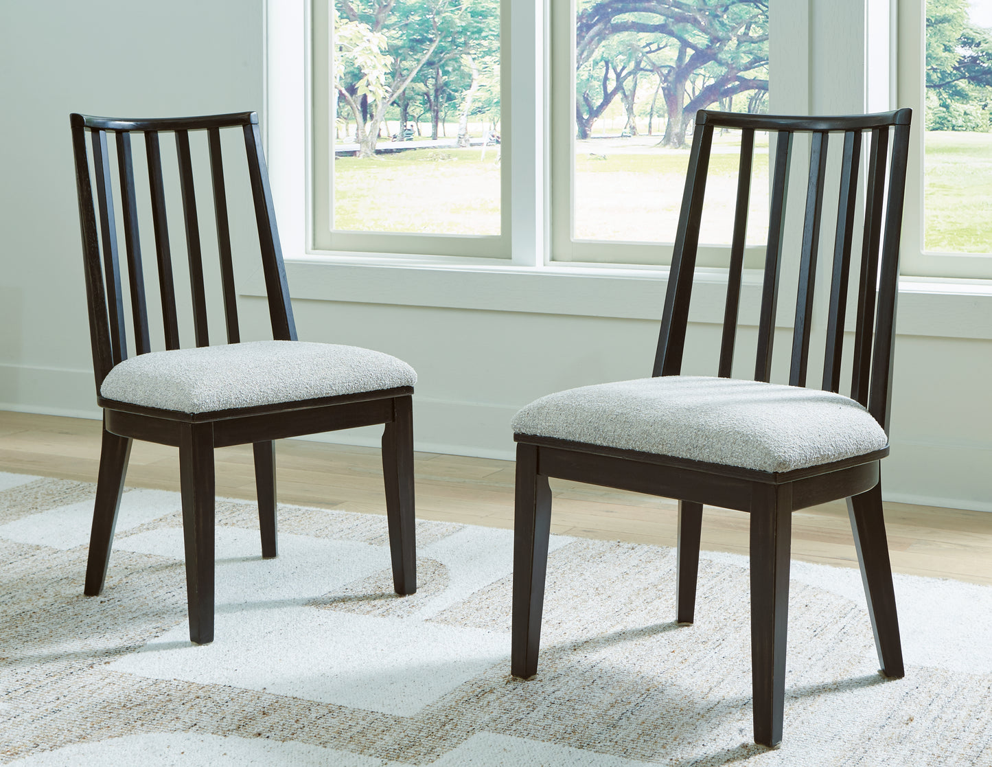 The Furniture Outlets - Ashley Furniture - Galliden Dining Room - Dining Chair (Set of 2) / Black/Brown - D841-01X2